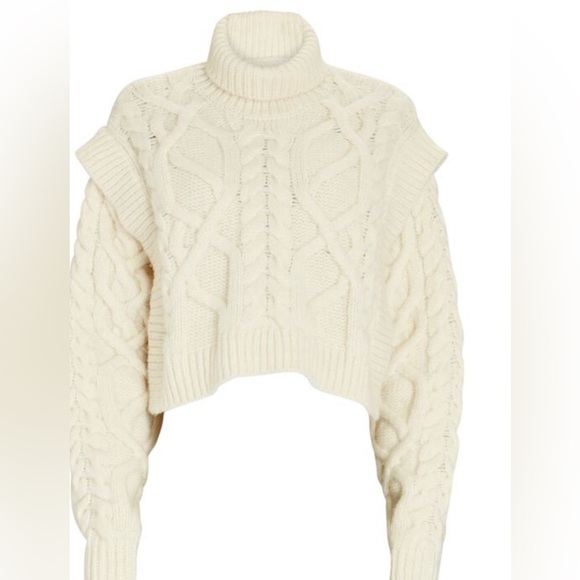 INTERMIX Sweaters - INTERMIX Ivory Cable Knit Turtleneck Sweater